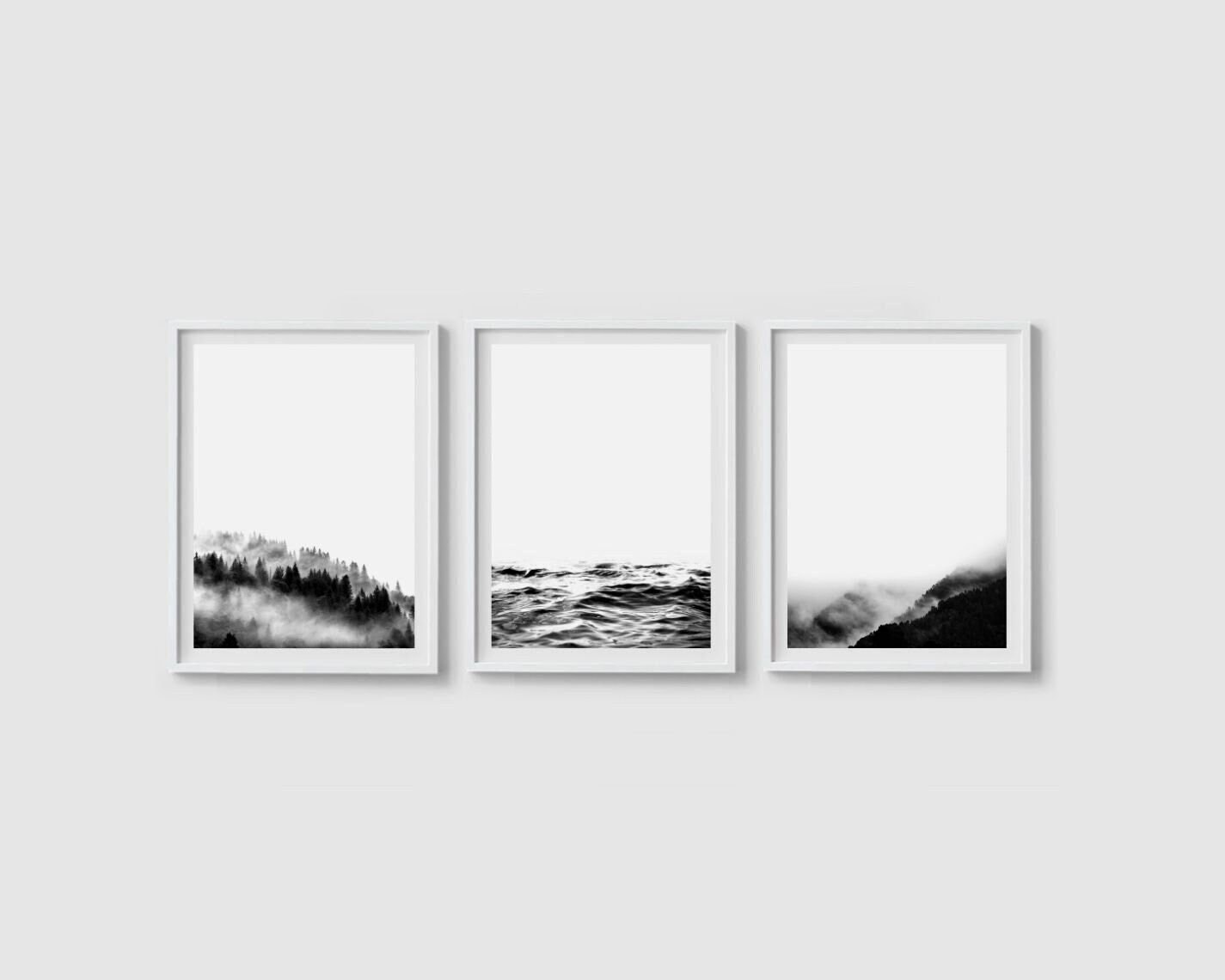 Print Set of 3 Prints Black and White Minimalist Print Set - Etsy Australia