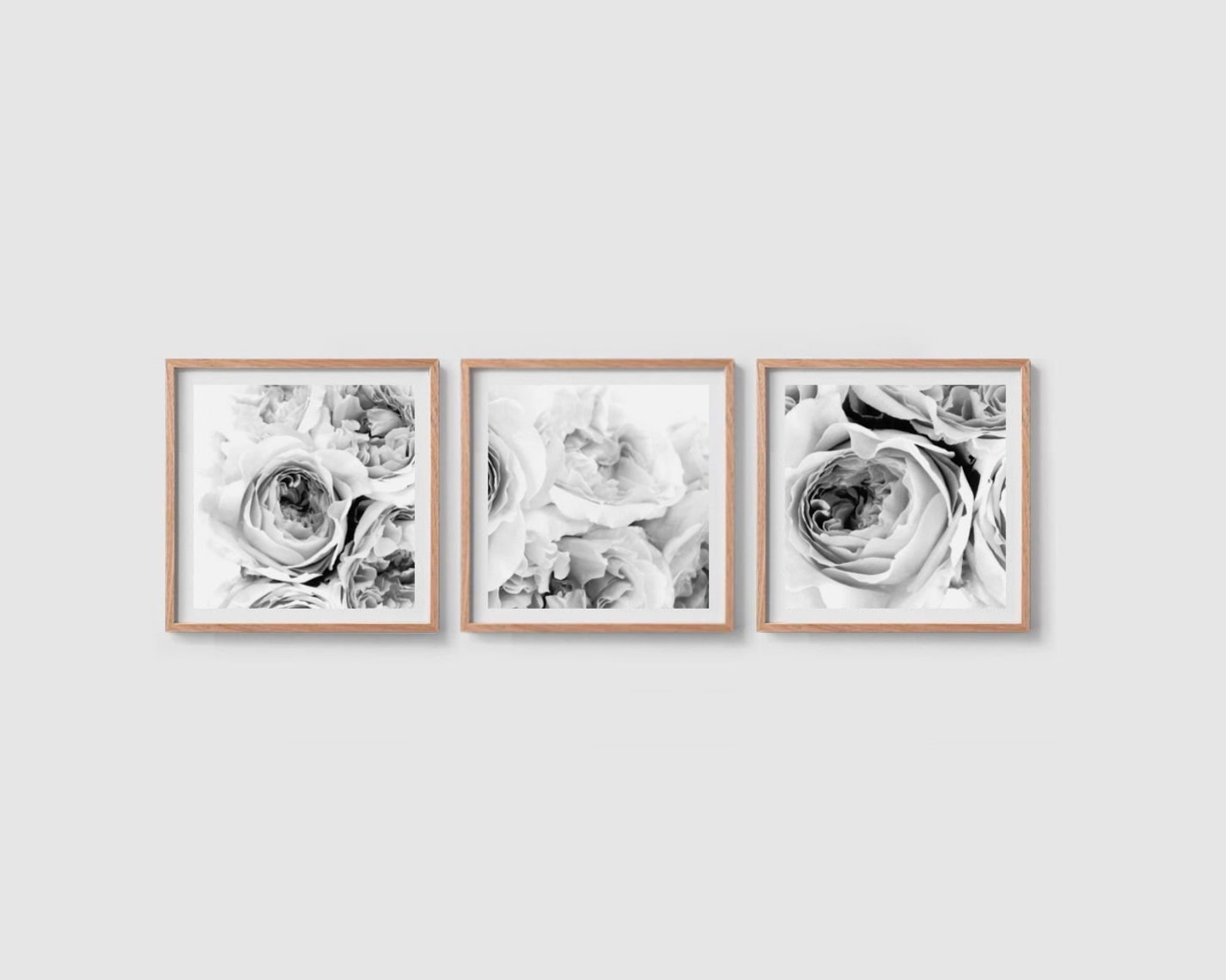 Set of 3 Prints Set Peony Wall Art Set Flower Print Square - Etsy