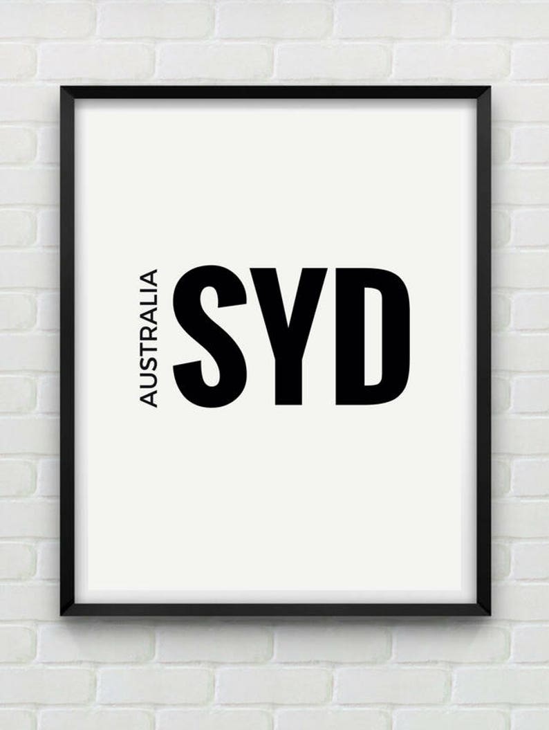 Printable wall art print City printable art Sydney print Sydney wall decor Sydney Australia wall art Sydney city posters Typography gift art