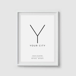 Custom coordinates sign Latitude longitude GPS coordinates print Custom city art print Custom longitude latitude sign art Custom print gifts