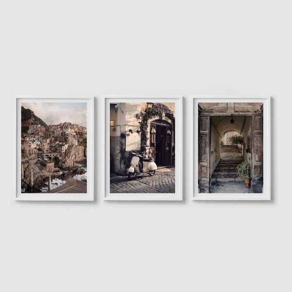 Italy Print Set of 3 Prints, Italy Wall Art, Italy Prints, Italy Art, Italy Photography, Beige Printable Wall Art Europe Architecture Prints