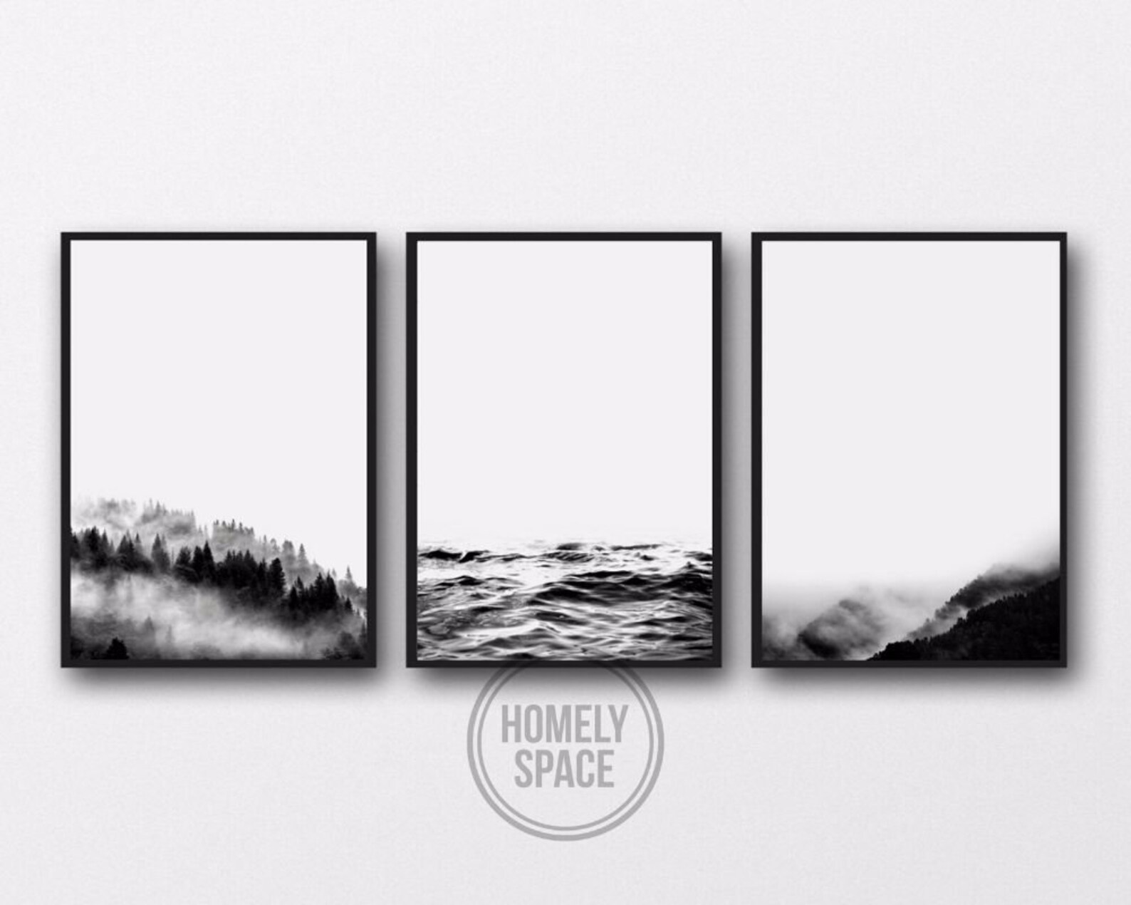 Print Set of 3 Prints Black and White Minimalist Print Set | Etsy Australia