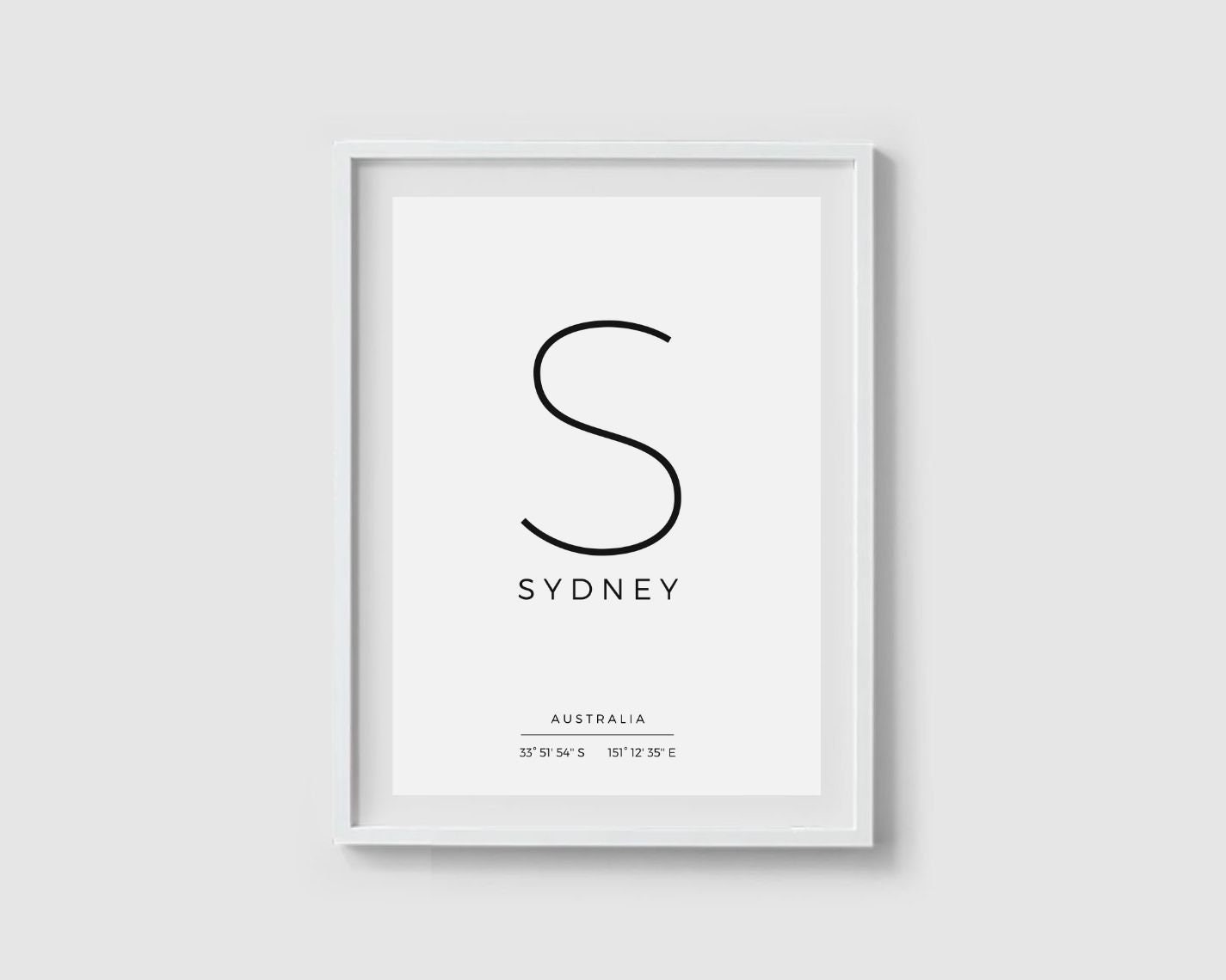 Printable wall art print Latitude longitude Sydney art print GPS Coordinates sign Printable poster Sydney print Sydney decor Sydney wall art