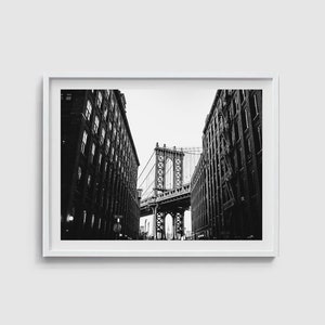 New York City print, Black and white, New York art, NYC art New York poster Manhattan poster New York printable large Manhattan bridge print