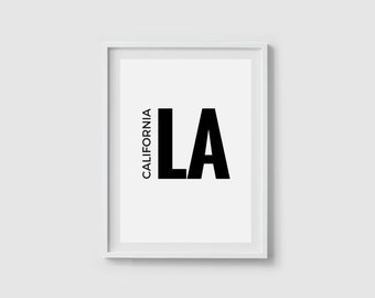 Printable wall art print City printable art Los Angeles art print Digital Los Angeles sign LA California city print LA typography art poster