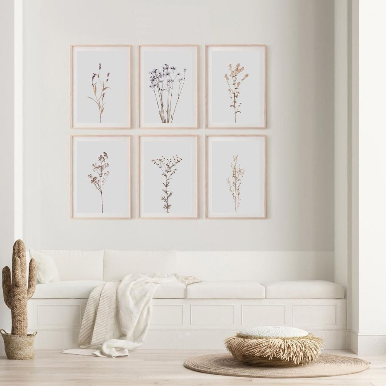Floral Print Set of 6 Wildflower Prints Botanical Poster Floral Wall ...