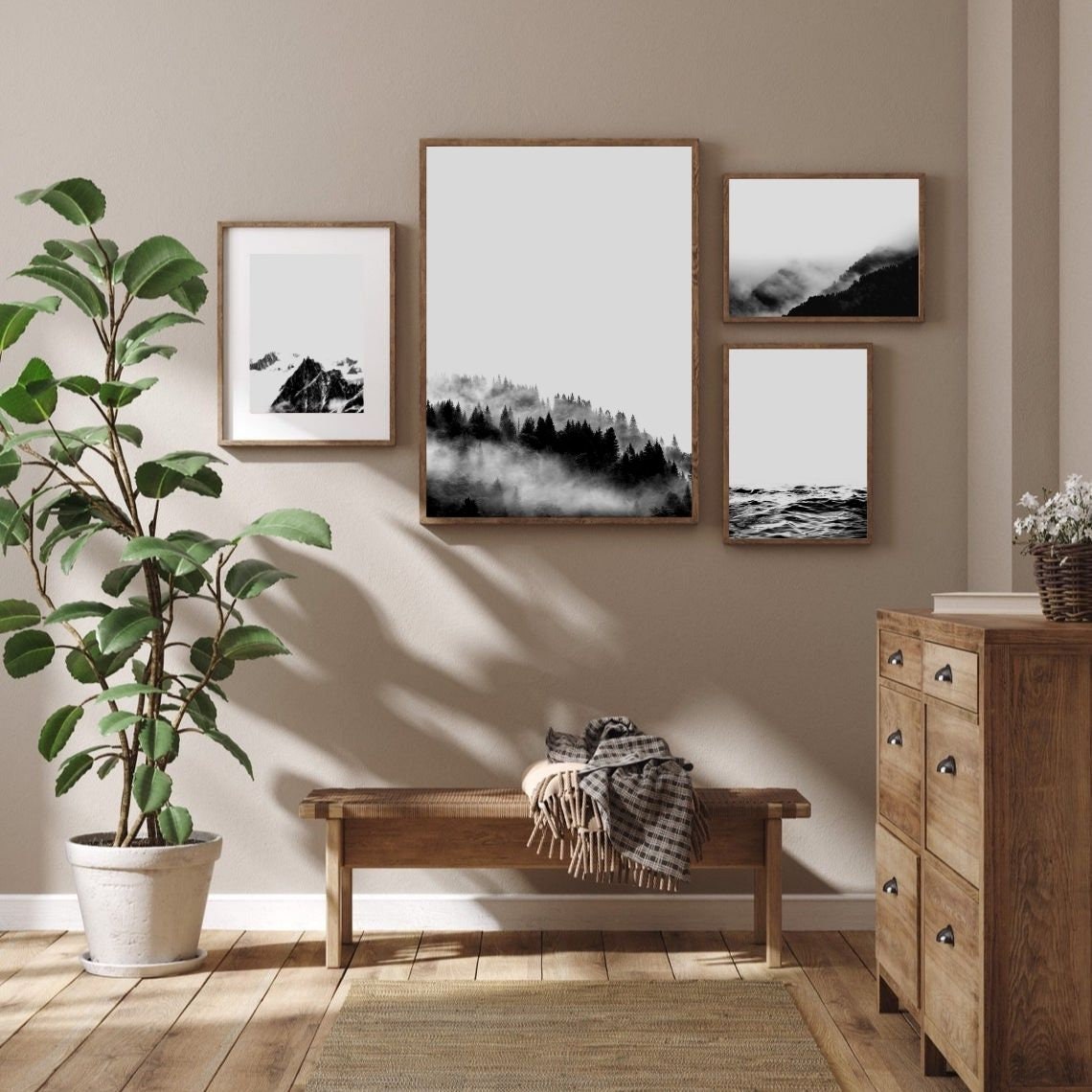 Print Set of 3 Prints Black and White Minimalist Print Set | Etsy Australia