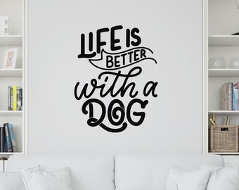 rta218 Lettering Sign Quote Dogs Inspirational Words Living Room Wall Decal Vinyl Sticker Decals Art Decor Design