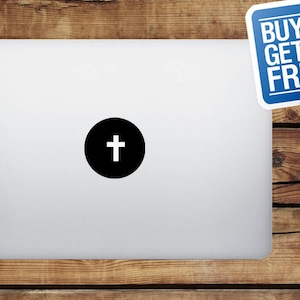 Cross - Macbook Apple Decal Sticker / Laptop Decal / Apple Logo Cover / 2 for 1 price