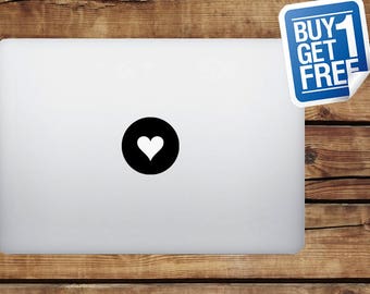 Love Heart - Macbook Apple Sticker autocollant / sticker pour ordinateur portable Apple Logo cover / 2 pour 1 prix