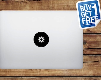 Gear - Macbook Apple Decal Sticker / Laptop Decal / Apple Logo Cover / 2 for 1 price