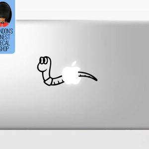 Computer Worm Sticker Worm - MacBook Vinyl Decal Sticker / Laptop Decal / iPad Sticker - Etsy