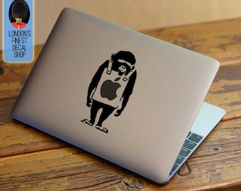Bike Laptop Macbook iPhone Monkey Banana Up iPad Vinyl Decal Sticker for Wall Helmet Car