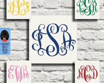 Monogram Initials Vinyl Decal voor telefoon / Laptop / auto / zelfs oppervlakte