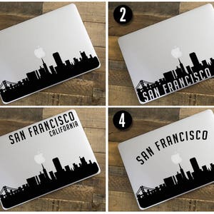 San Francisco City Skyline MacBook / Laptop Decal image 2