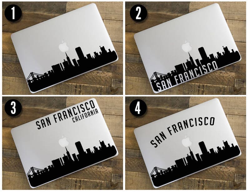 San Francisco City Skyline MacBook / Laptop Decal image 2