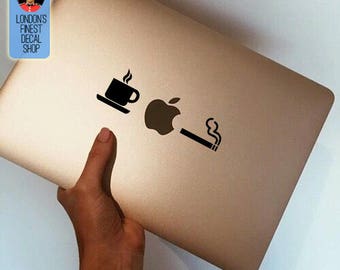 Coffee & Cigarette   - Macbook Vinyl Decal Sticker / Laptop Decal / iPad Sticker