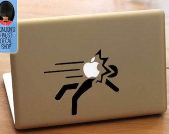 Apple Hitting Man - Macbook Vinyl Decal Sticker / Laptop Decal / iPad Sticker