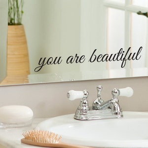 You're Beautiful - Badkamervinylsticker / Spiegelvinylsticker, woondecoratie, geweldig cadeau-idee