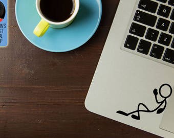 Stickman Leaning Trackpad Keyboard Macbook Vinyl Decal / Sticker