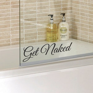 Get Naked - Badezimmer Vinyl Aufkleber / Spiegel Vinyl Aufkleber, Wohndekor, tolle Geschenkidee