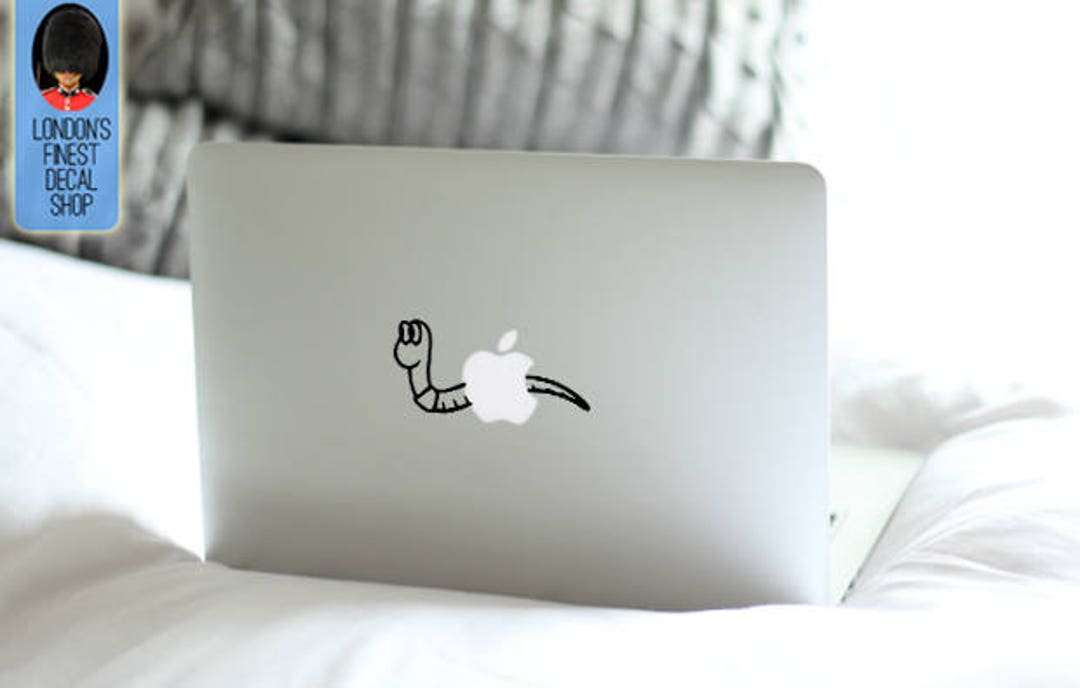 Computer Worm Sticker Worm - MacBook Vinyl Decal Sticker / Laptop Decal / iPad Sticker - Etsy