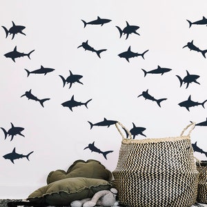 Great White Shark - Modern Wall Pattern Vinyl Decal / Sticker Set For Home, Kids Room, Nursery, Bedroom. Awesome Gift Idea