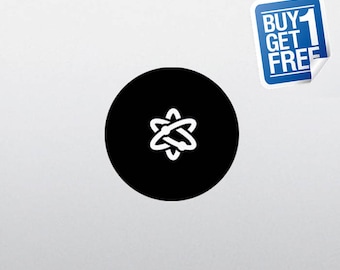 Atom - Macbook Apple Decal Sticker / Laptop Decal / Apple Logo Cover / 2 for 1 price