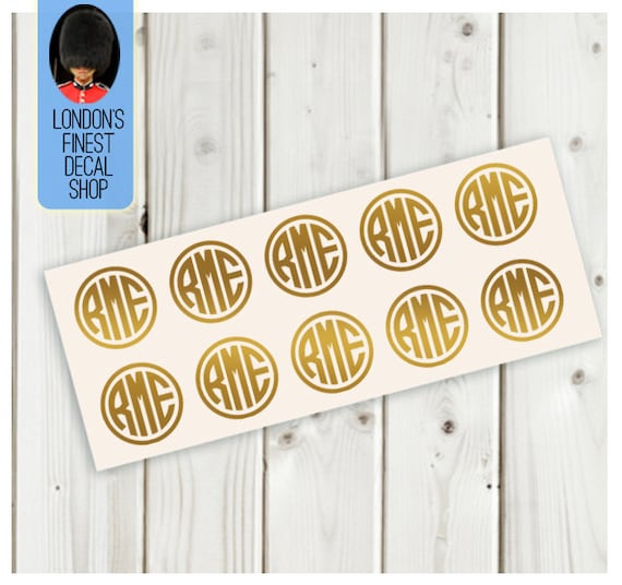 Gold Monogram Vinyl Decals Set of 10 Etsy