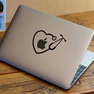 Stethoscope Heart - Macbook Vinyl Decal Sticker / Laptop Decal / iPad Sticker