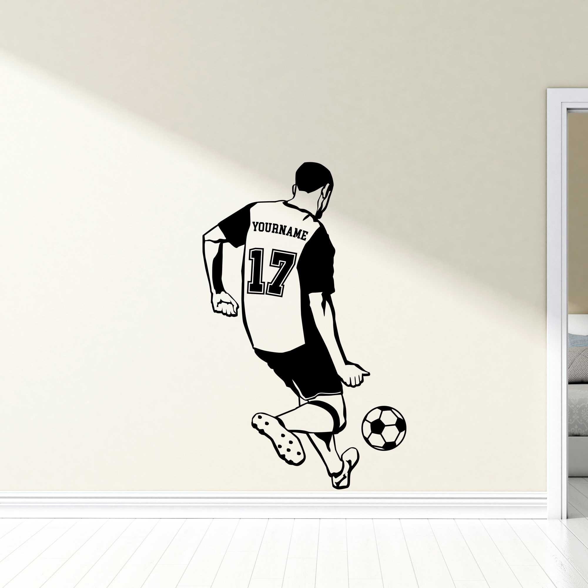 Soccer Player Personalized Wall Decal / Decor Sticker / Etsy