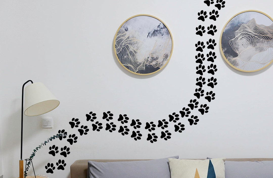 Dog Puppy Paw Prints - Modern Wall Pattern Vinyl Decal / Sticker Set ...