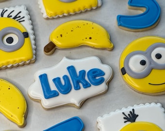 Banana character birthday  cookies