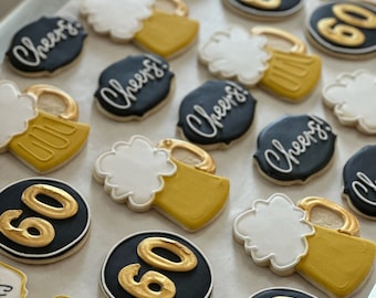 cheers & beers to 60 years cookies