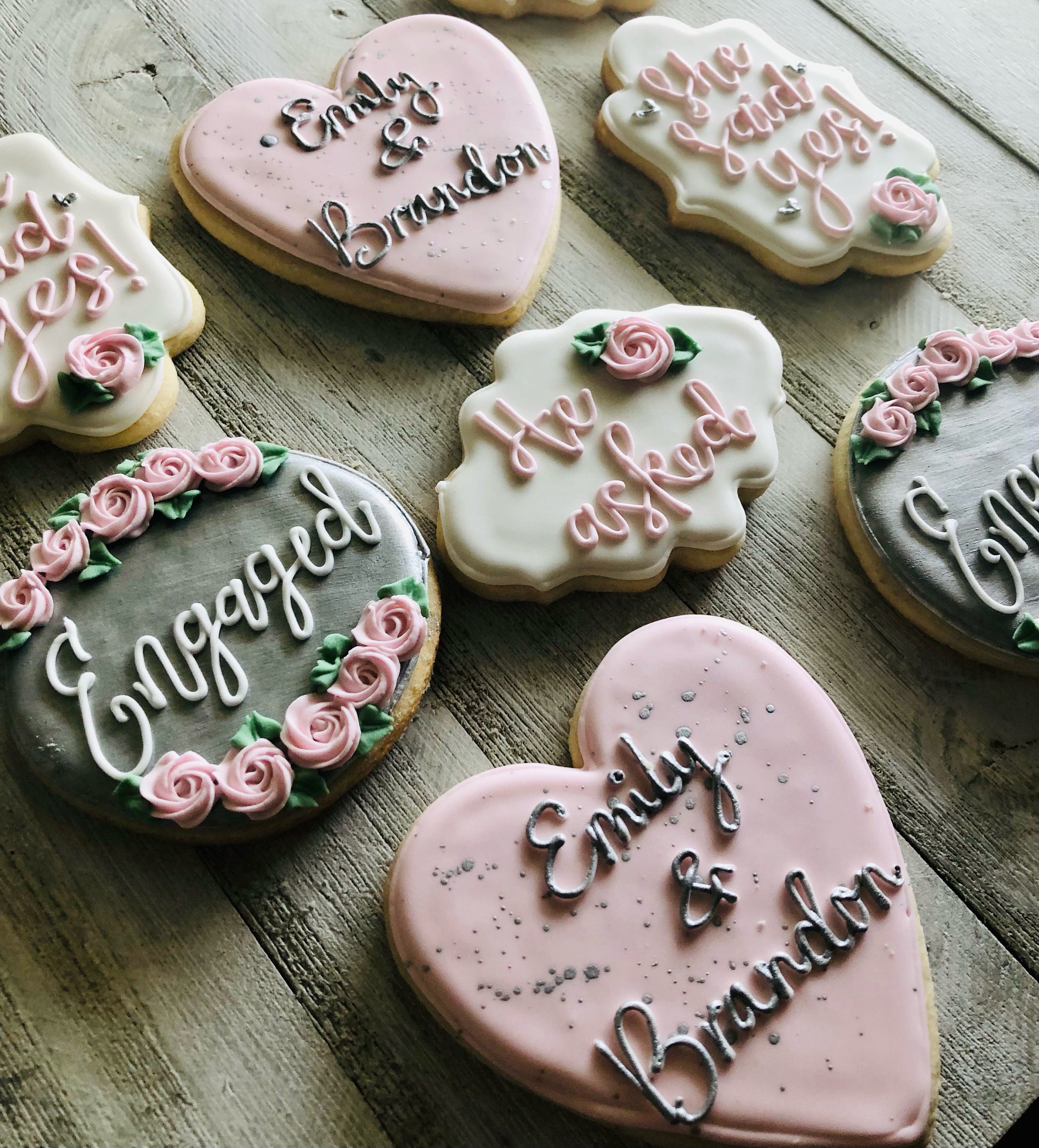 He Asked She Said Yes Bridal / Engagement Cookies - Etsy