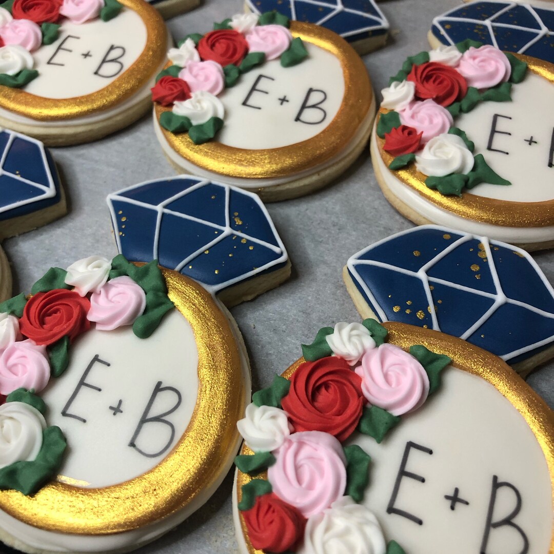 Sapphire Engagement Ring Cookies - Etsy