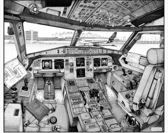 Flugzeug Kunst, Luftfahrt Druck, Luftfahrt Poster, Jean-Luc Beghin, Flugzeug Bordüre, Bilder, Bilder, Illustration,