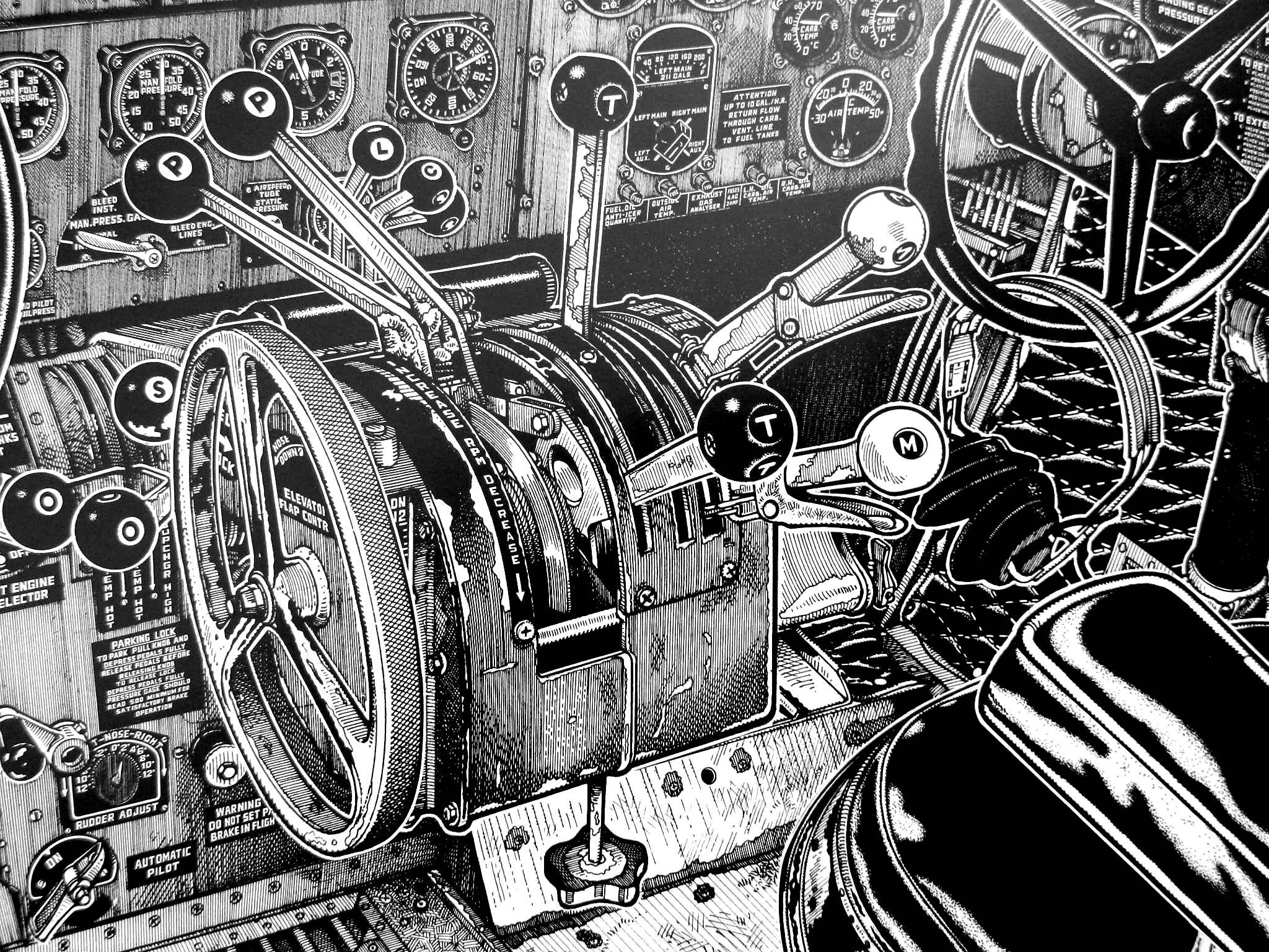 Aviation Art, Vintage Airplane Art, Skytrain , Jeanluc Beghin