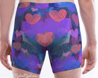 Hearts Mens Boxer Briefs, Valentines Gift Underwear, Heart Art Men's Briefs, Mens Underwear, Romantic Gifts for Men, Valentines Gift for Him