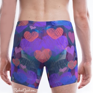 Hearts Mens Boxer Briefs, Valentines Gift Underwear, Heart Art Men's Briefs, Mens Underwear, Romantic Gifts for Men, Valentines Gift for Him image 1