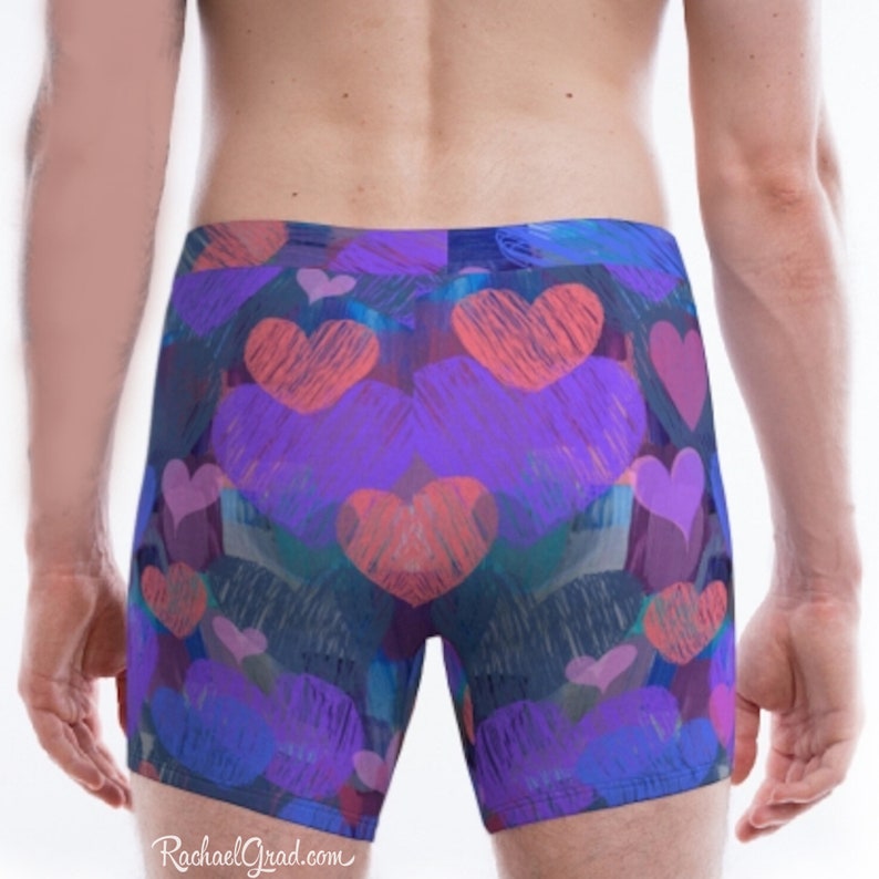 Hearts Mens Boxer Briefs, Valentines Gift Underwear, Heart Art Men's Briefs, Mens Underwear, Romantic Gifts for Men, Valentines Gift for Him image 1