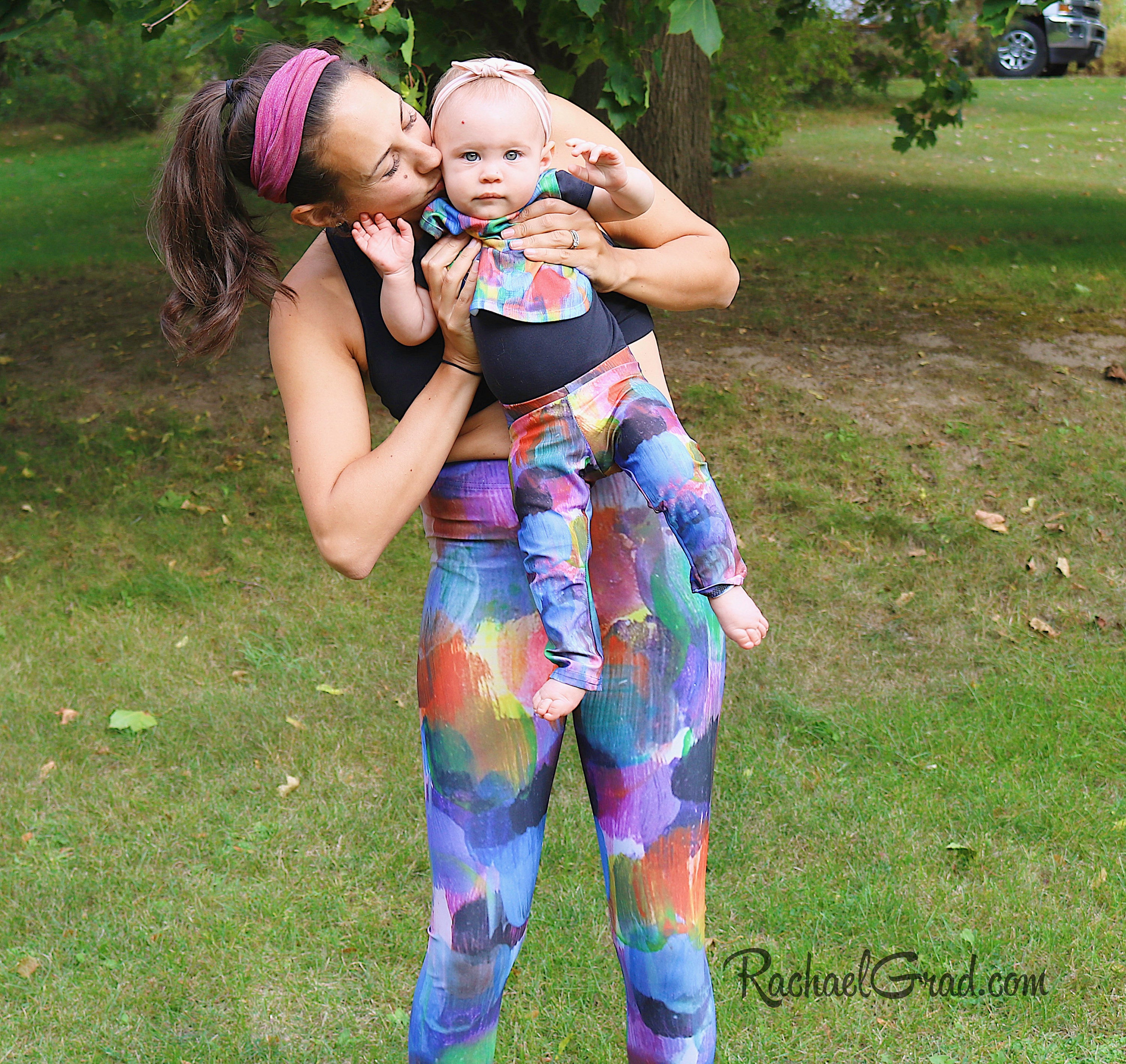 Mommy and Me Pastel Rainbow Leggings, Mommy Daughter Matching Fitness Tights,  Mommy and Me Sets, Mother Daughter Outfits 