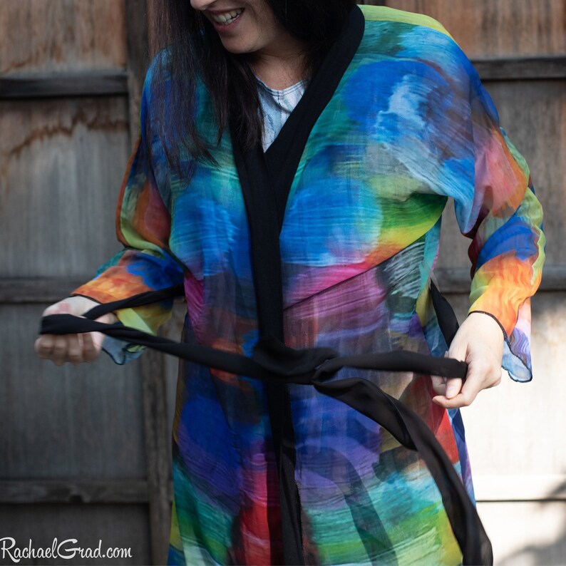 Rainbow Robe Gift for Her Color Bathrobe Art Robes for Etsy