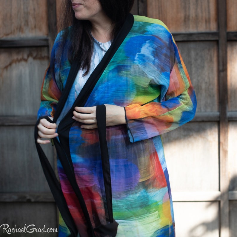 Rainbow Robe Gift for Her Color Bathrobe Art Robes for Etsy