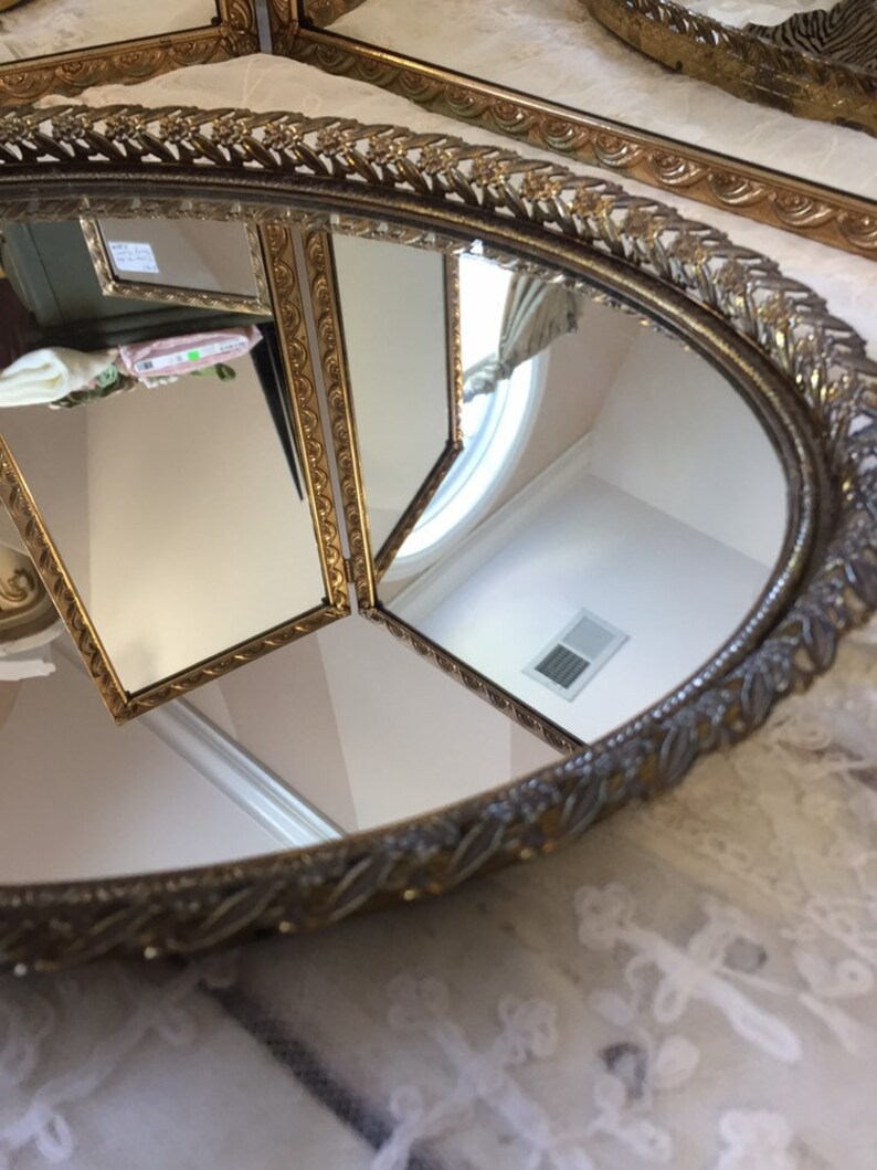 Very Pretty Oval Vintage Dresser Mirror Etsy