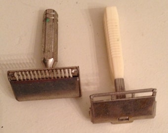 SALE*Razors-Shaving-Vintage Ever-Ready and Vintage Gem Razors Art Deco - Lot of 2