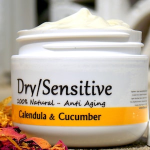 Dry Sensitive Face Moisturizer Gift Healing Salve Face Calendula Cucumber seed oil cream / face moisturizer / Natural Skincare