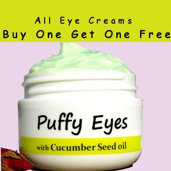 Anti Wrinkle/ Puffy Eyes Eye cream  - with 100% Pure Cold pressed Unrefined Organic Cucumber Seed oil  - Anti Aging/ Natural Handmade