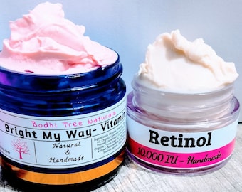TWO Creams Natural skincare  Retinol & SPF Vitamin C Face moisturizer