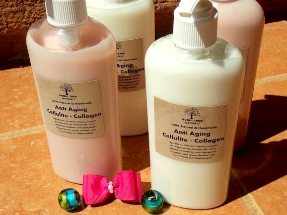 8oz Non-GMO Collagen - Cellulite Lotion - FIRMING Anti Aging - Moisturizing Lotion - Natural Handmade Skin Care